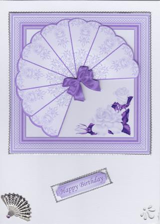Fan with Roses Decoupage 3 by Susan Cummings
