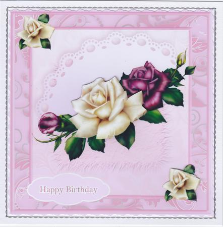 Roses 8in x 8in Decoupage 2 by Susan Cummings