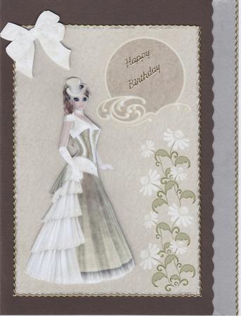 A4 Elegant Lady Card Front by Susan Cummings