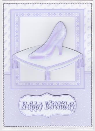 The Glass Slipper Card Front and Decoupage by Susan Cummings