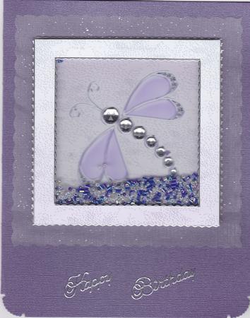 Dragonfly Shaker Topper with Embellishments by Susan Cummings