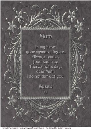 Smokey Grey and Silver Vintage Card Front by Susan Cummings