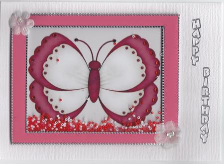 Pretty Butterfly Shaker Card by Susan Cummings