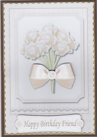 Cream Flowers Various Sentiments Mum Sister Auntie & Friend by Susan Cummings