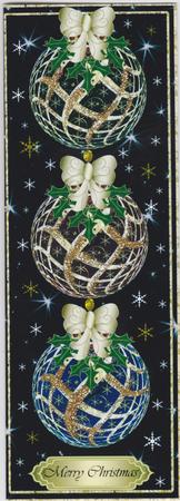 3 Christmas Baubles Dl Card 1 by Susan Cummings