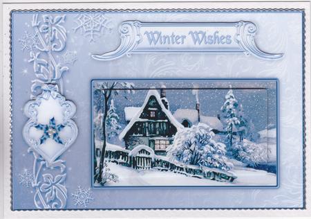 The Christmas Cottage Pyramid Card Front by Susan Cummings