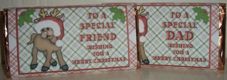 To a Special Friend Merry Christmas Chocolate Bar Wrapper by Susan Cummings