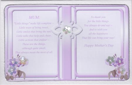 Mother's Day Framed Verse with Flowers 2 by Susan Cummings
