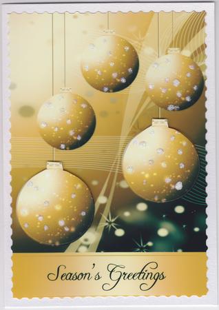 Christmas Bauble Card Front Modern Style by Susan Cummings
