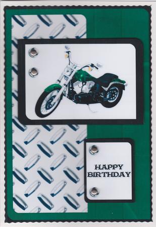Motorcycle 7 - For You-Happy Birthday Card by Susan Cummings