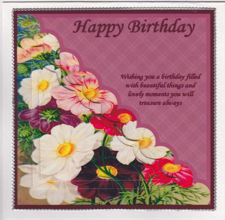 Floral Card Front and Triangle Pyramid - Birthday by Susan Cummings