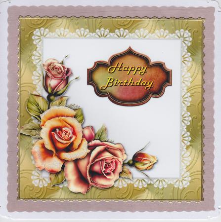 Birthday Copper Rose Card Front by Susan Cummings