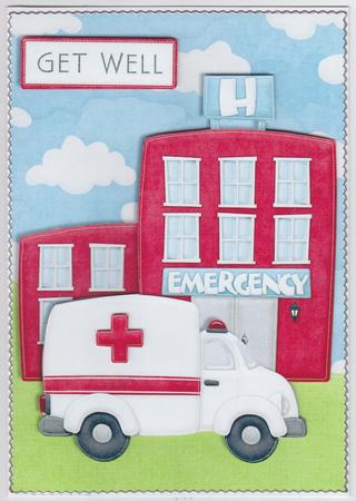 Ambulance Get Well Card Front by Susan Cummings
