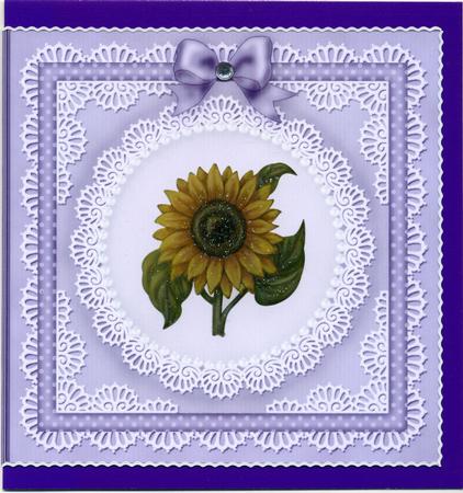 Square Pearls, Lace and Ribbon Plain Card Base Portrait Form by Susan Cummings