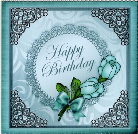 Roses and Metallic Lace Cut and Fold Card by Susan Cummings
