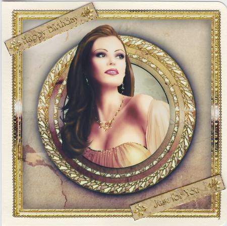 Art Deco Pearl Cameo 8x8 (gold) by Susan Cummings