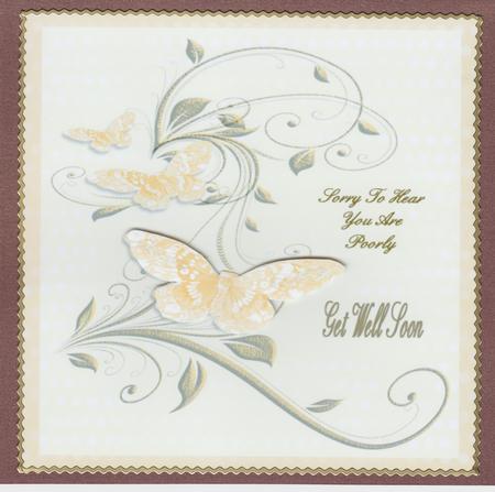 Get Well Soon Butterflies 8x8 with Decoupage by Susan Cummings