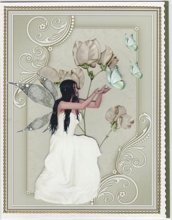 Ivory Fairy Flutters Card Front by Susan Cummings