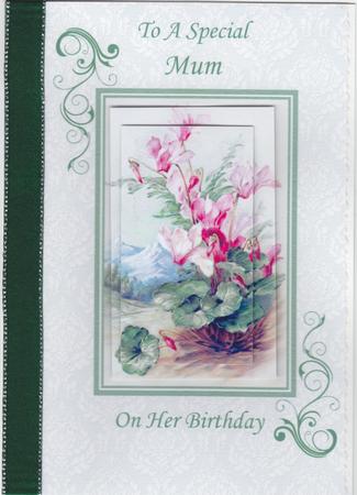 Pink Floral Card Front by Susan Cummings