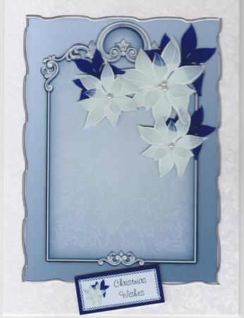 Christmas Poinsettias Card Front by Susan Cummings
