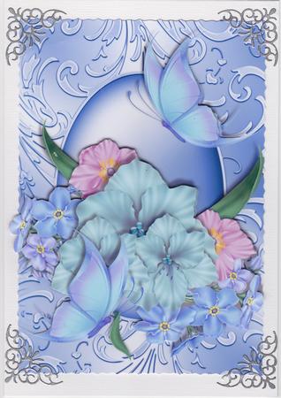 Forget-me-nots in Shimmering Blue Frame by Susan Cummings