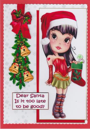 Goth/mod Girl Christmas by Susan Cummings