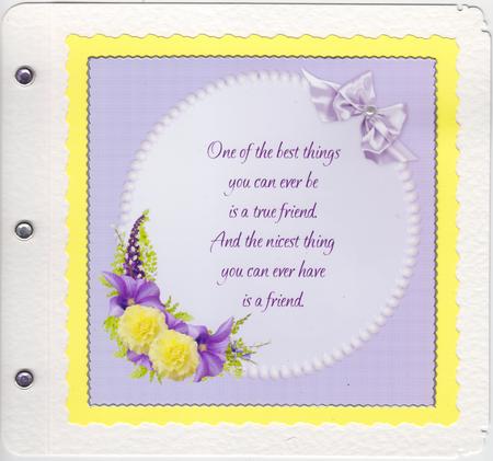 8x8 Lavender and Yellow Floral Spray Insert Plate by Susan Cummings