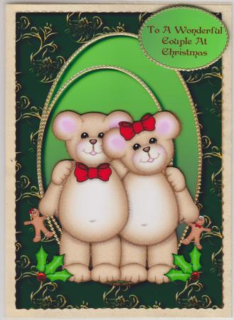 Christmas Teddy Couple by Susan Cummings