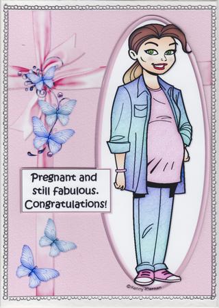 Congratulations Pregnancy Baby Girl Quick Card by Susan Cummings