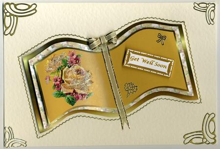 Golden Rose Booksheet Card by Susan Cummings