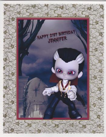 Dracula in the Graveyard A4 Topper by Susan Cummings