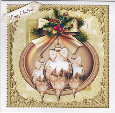 The Golden Baubles Card Topper by Susan Cummings