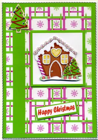 Gingerbread House Christmas Decoupage Card Front Featured Gallery Photo