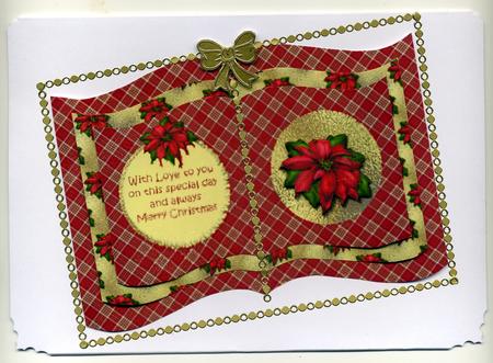 Poinsettia and Plaid Book Sheet by Susan Cummings