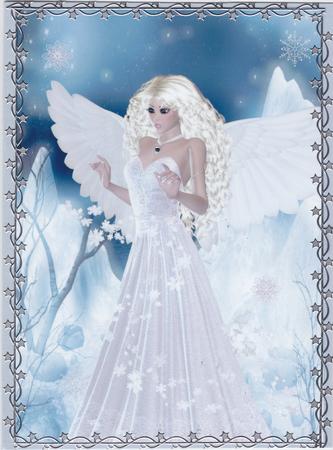 Snowflake Angel A4 Card Topper in Blonde by Susan Cummings