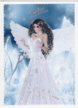 Snowflake Angel A4 Card Topper in Brunette by Susan Cummings