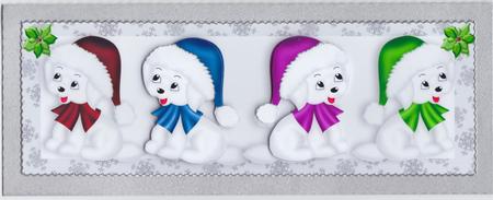 Cute Little Puppies in Santa Hats Dl by Susan Cummings