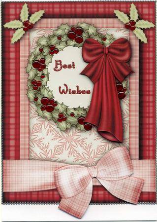 Christmas Wreath A5 Step by Step Card Front by Susan Cummings