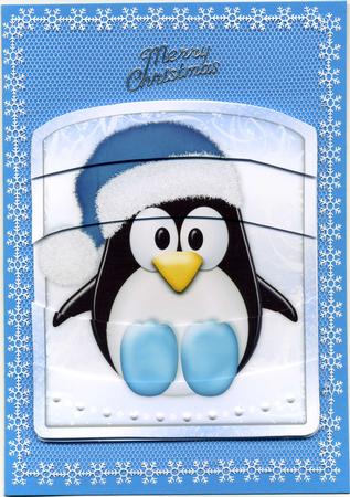 The Little Blue Christmas Penguin Inverted Pyramid by Susan Cummings