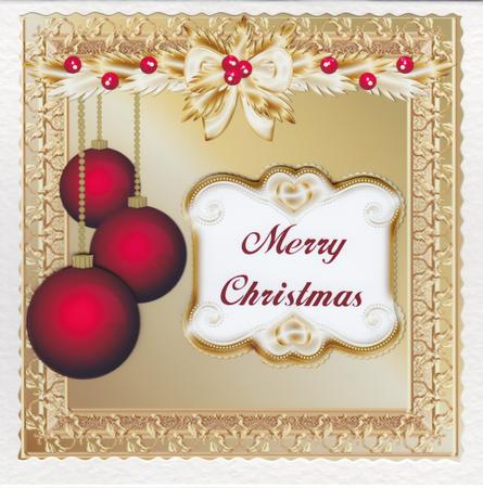 Gold Christmas 6 x 6 Square Quick Card with Decoupage by Susan Cummings