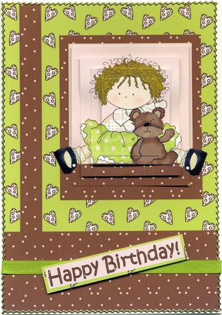 Happy Birthday Special Daughter-friend Pyramid Card Front by Susan Cummings
