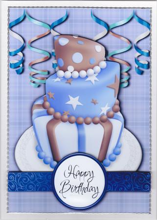 Happy Birthday - Blue Birthday Cake by Susan Cummings