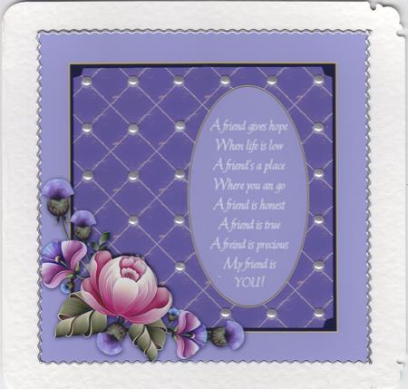 Lilac Card Topper with Thistles by Susan Cummings