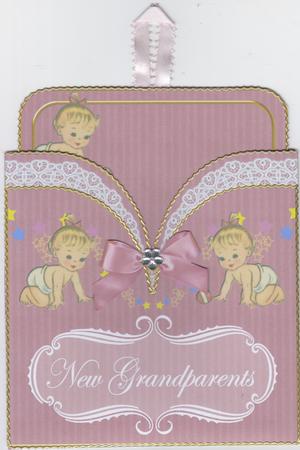 Baby Girl New Grandparents Vintage Pocket Pull Card Kit by Susan Cummings