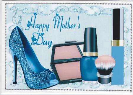 Lovely Blue Sparkly Shoes for Mothers Day with Makeup A4 by Susan Cummings