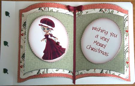 Cute Christmas Girl in Red Book Card Kit by Susan Cummings