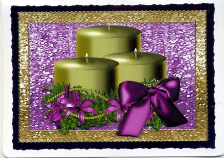 Gold Candels with Bow by Susan Cummings