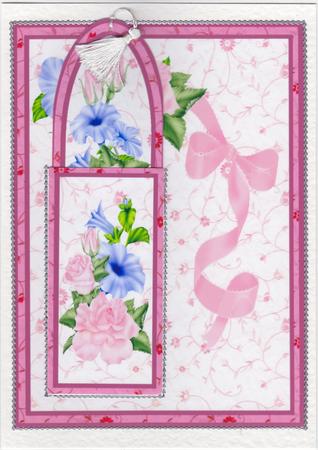 Bookmark Card - Petunias and Roses by Susan Cummings