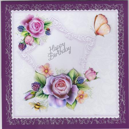 8x8 Pink English Roses by Susan Cummings