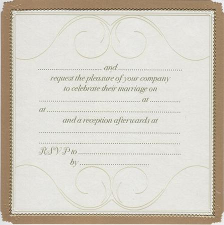 Ivory & Gold Swirl Wedding Stationery Insert Kit by Susan Cummings